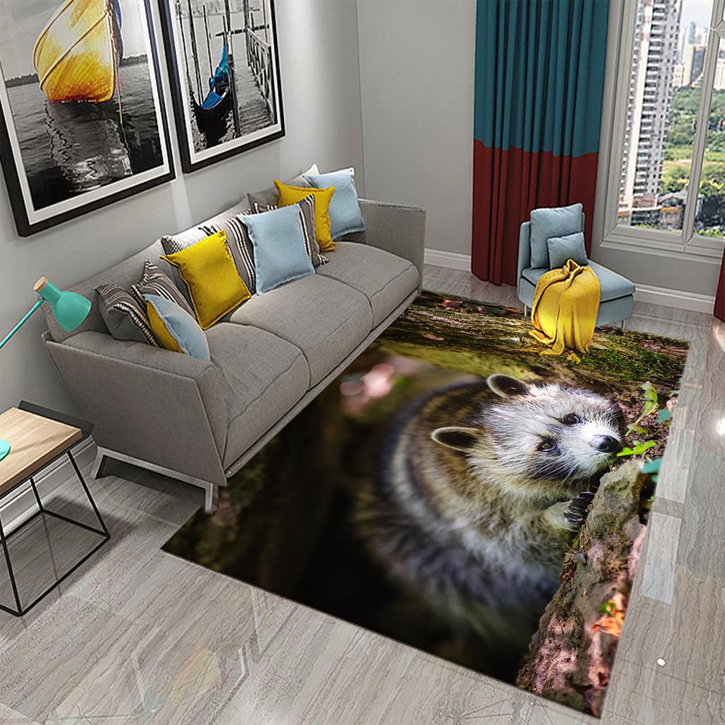 Bathroom Entrance Non-Slip Mat Living Room Balcony Kitchen Bedroom Rug Cute Raccoon Rug Cute Animal Rug