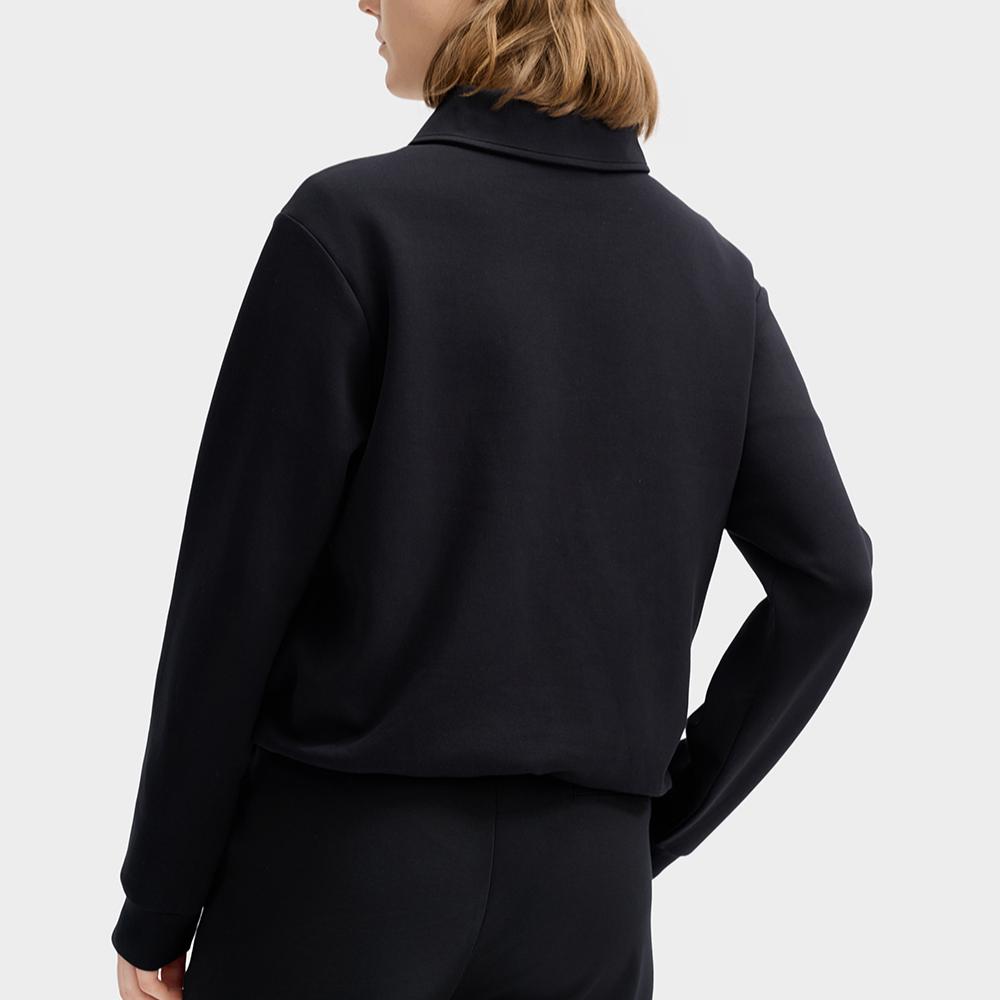 FILA White Series Simple Brand Logo Comfortable Fashion Knit Pullover Sweatshirt Women sweatshirt Black F11W513207F-BK