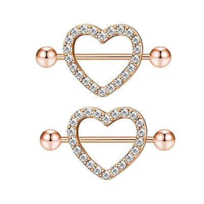 2PCS Herz Ringe Nippel Ring Barbell Piercing Schmuck Sexy Kristall Geschenke Liebe Herzen Nippel Bar Ringe Sheild Drop schiff