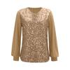 2025 European & American Women's Casual Sequin Round Neck Long Sleeve Pullover