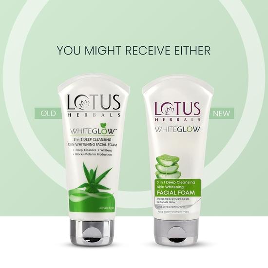 Lotus Herbals 3 In 1 Deep Cleansing Facial Foam 100g (Pack of 2)