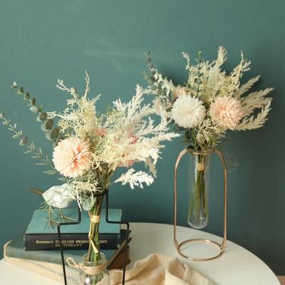 Künstlicher Blumenstrauß für Heim-Party-Dekoration Hochzeitsstrauß Blumen Rohrkolben Seide Hortensie Kunstblumen
