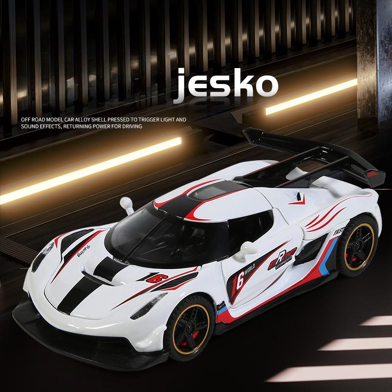 Diecast 1:32 Jesko Super Car Model Sound Light Children Boy Toy Vehicles Collective Miniature Voiture Birthday Gift