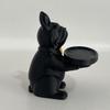French Bulldog Statue Tray Organizer for Keys Candy Jewelry Earrings Modern Art Dining Table Decor for Entryway Coffee Table Office Home Desk