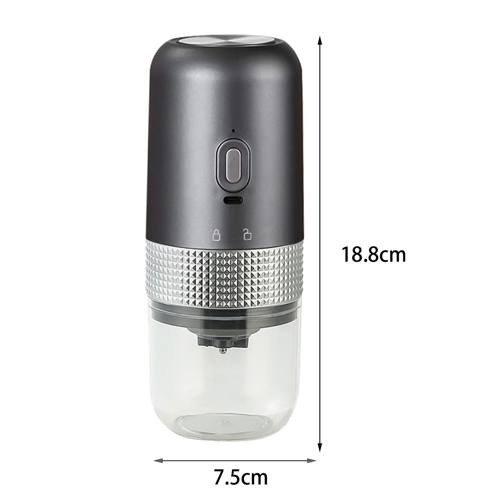 

Портативная кофемолка регулируемая грубая маленькая перезаряжаемая автоматическая эффективная электрическая кофемолка для зерен кофе специй серый