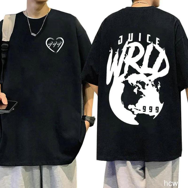 T-shirt Imprimé Manches Courtes Classique Rapper JUICE WRLD T-shirt Manches Courtes en Coton Street Hip Hop Sportswear Hauts Décontractés Oversize