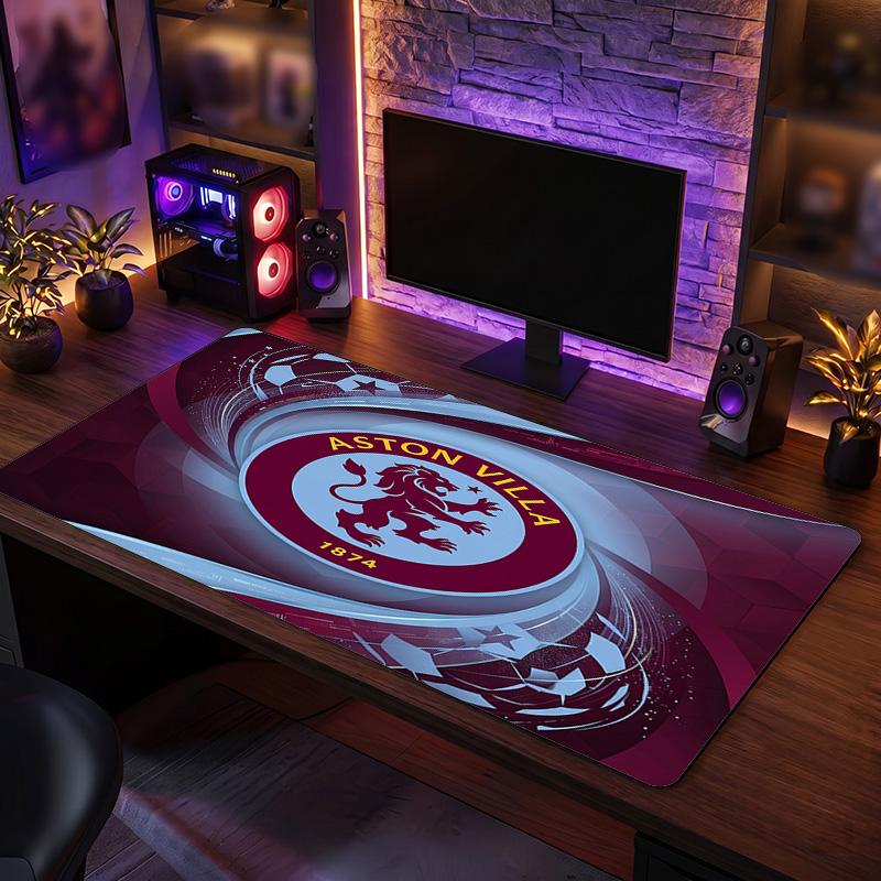 Aston Villa Football Print Large Mouse Pad, Anti-Slip Extended Gaming Desk Mat for Office Home