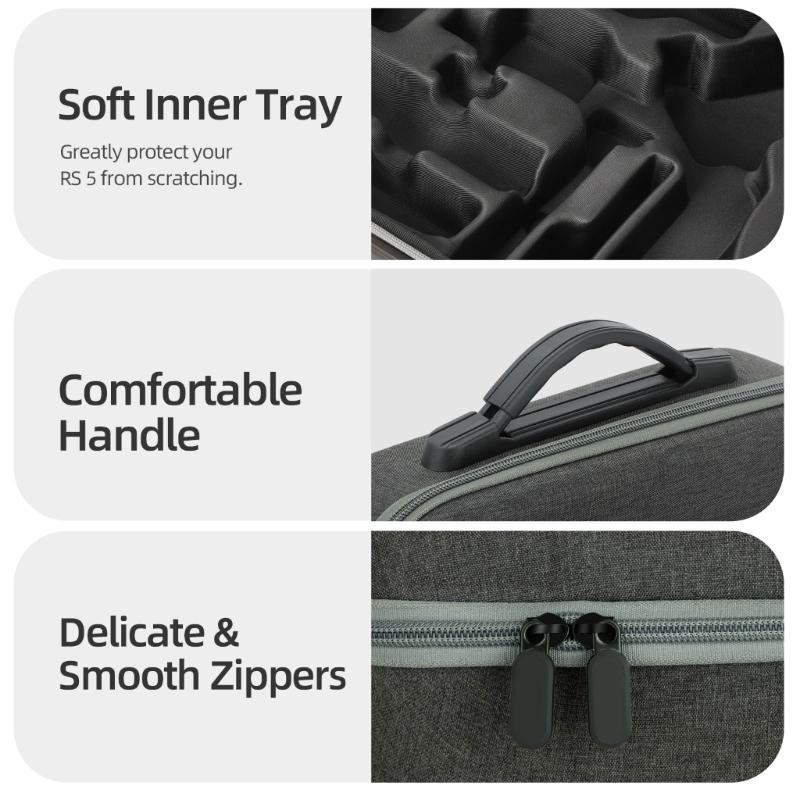 Durability Hard Shell Carrying Case For RS5 Stabilizer And Accessories Storage Box With Shockproof Compartments Design