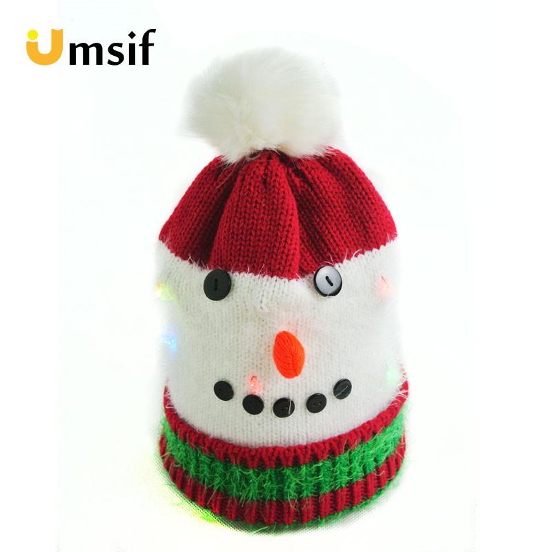 Buy Christmas LED Light Up Beanie Hat 