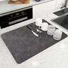 Drying Mat for Kitchen Counter, 30x40cm/11.81x15.75inch Coffee Mat with Non Slip Waterproof Rubber Backing Quick Drying Mat