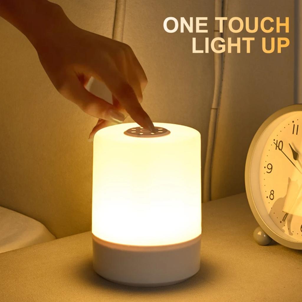 JOYBLISS Touch Night Lamp 3 Modes Dimming Bedroom Bedside Lamp USB Charging Night Light Ambient Light Soft Light Table Lamp for Kids Gift