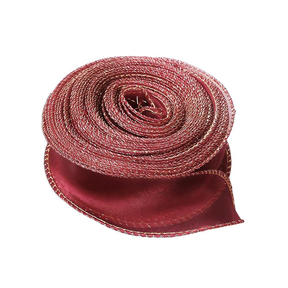 

4cm Width Organza Ribbon Wired Design 10 Yards Length Solid Color Ribbon Yarn Material Satin Texture Fishtail Ribbon