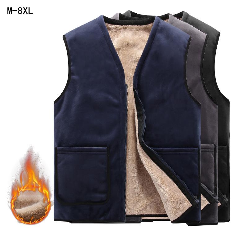 Gilet casual da uomo in pile taglie forti Gilet casual interno caldo e resistente al freddo