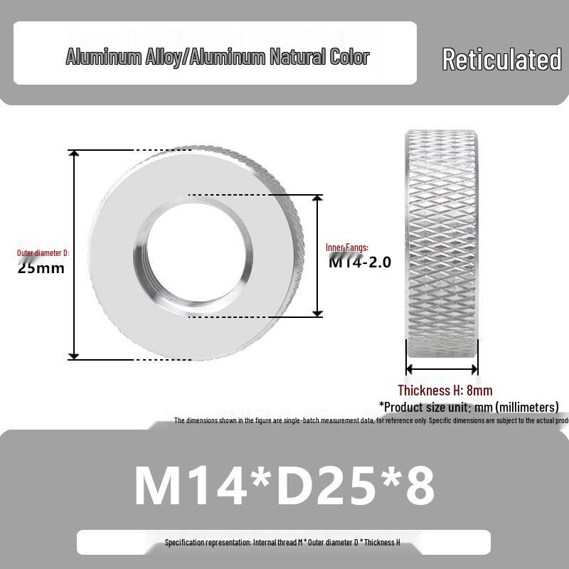 Aluminum Alloy Hand-Tightened Knurled Nut Adjustment Lock Gauge M3-M8