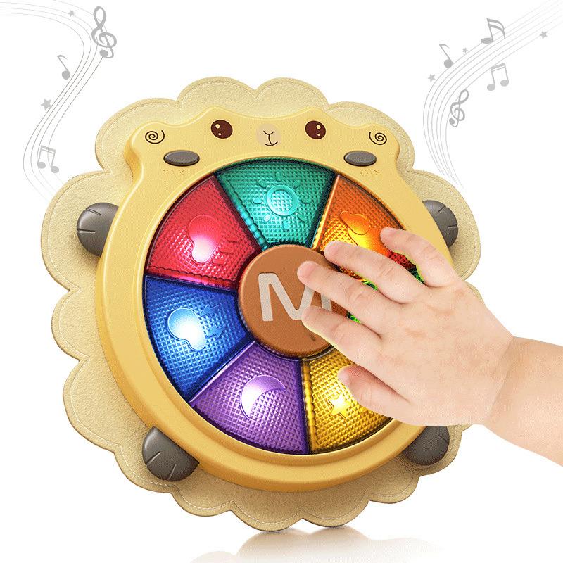 

Детский музыкальный барабан для раннего образования, обучающий ручной барабан в виде овцы, успокаивающая игрушка для сна от 0 до 3 лет