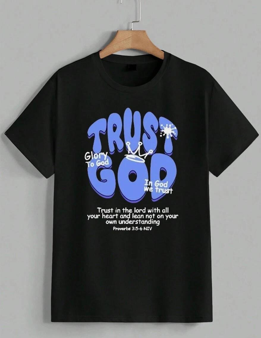 Trust God Christian Streetwear Graffiti Proverbs Bible Verse T-Shirt Unisex XL