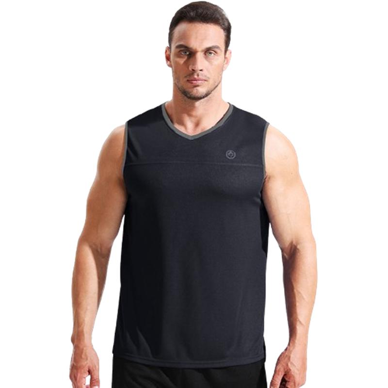 Men's Sports Vest Shirts Bodybuilding Tank Tops Training Gym Tee Sleeveless V-neck Jacket