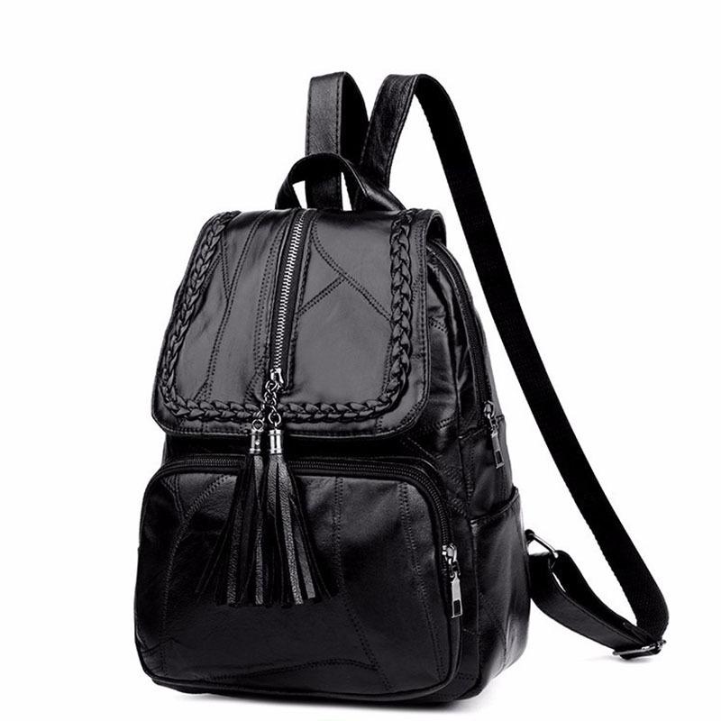 Casual women's backpack versatile trendy women's bag student bag travel backpack