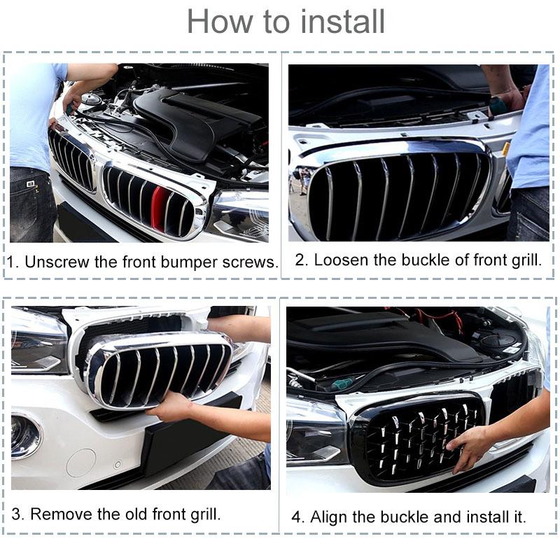 Car Front Bumper Sport Racing Grill Grilles For BMW 5 Series F10 F11 F18 520I 523I 528I  520D 530D 10-16 Diamond Kidney Grille