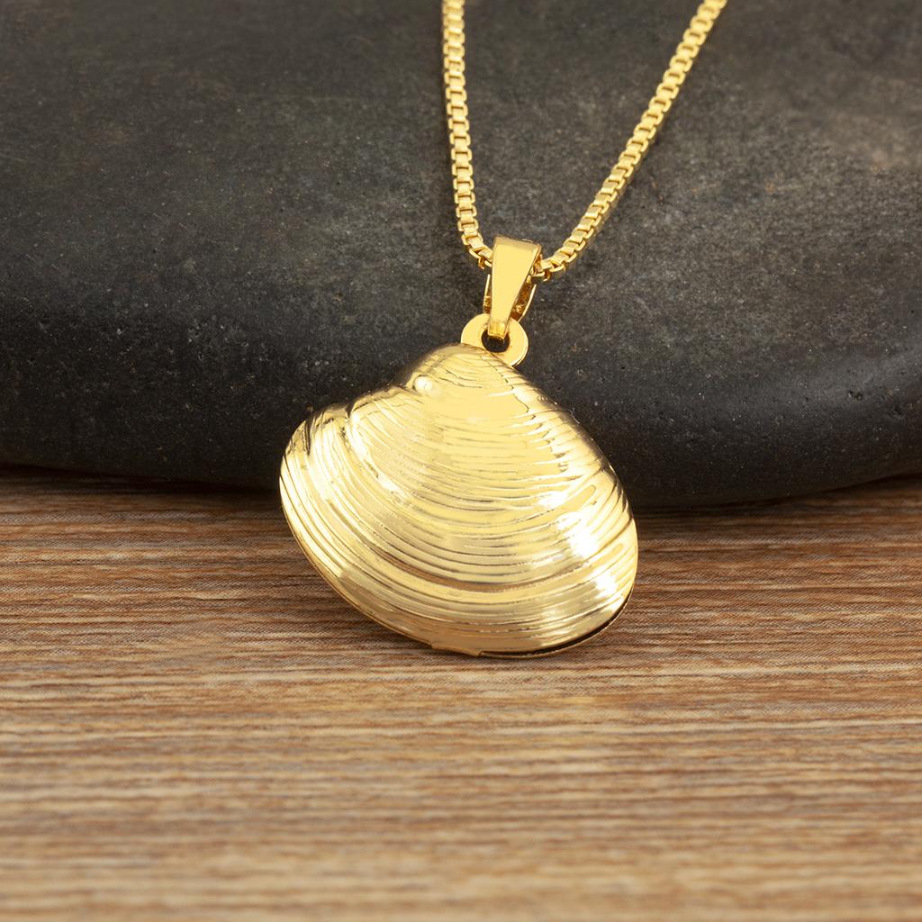 Nidin Classic New Design Starfish/Shell Shape Copper Charm Pendant Necklace For Women Men Simple Style Clavicle Chain Jewelry