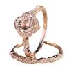 Sanjie 18K Rose Gold-Plated Square Ring Set with Zircon