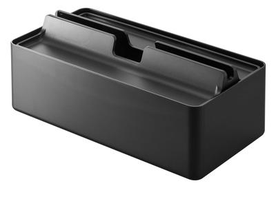 Yamazaki Tower Tissue Case Tray with Paper Towel X X H10cm (5875), Lid, Case, Black, Approx. W26.5 D13.5