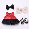 Cardigan Sitting Labubu Time Cloth Black Gauze Skirt 17cm Plush Dolls Clothes  Kids Girls Toys