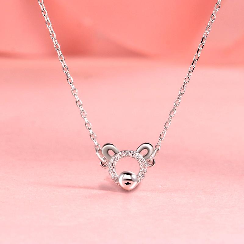 Animal jewelry cute bear necklace women's fashion accessories simple cartoon women ins one piece