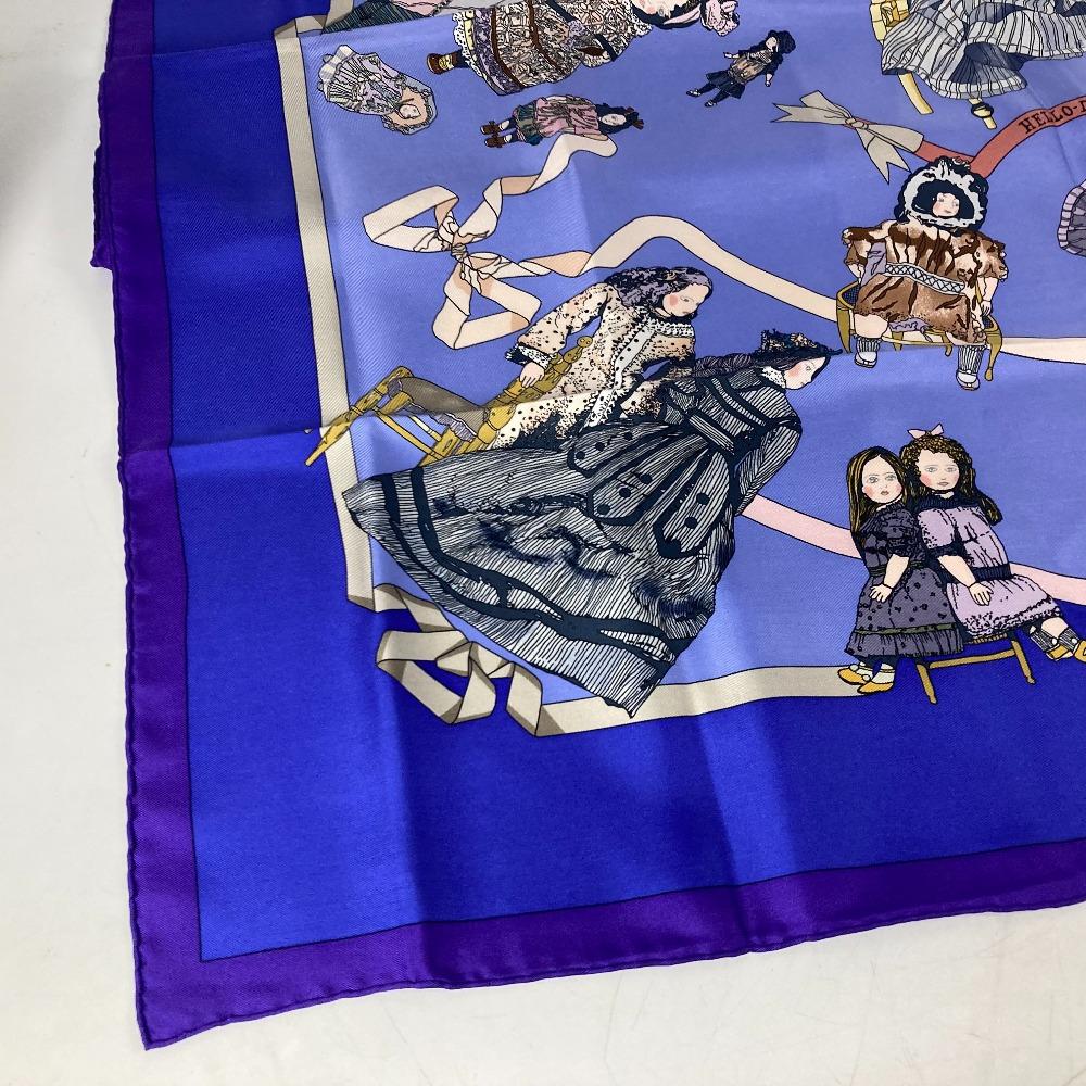 HERMES Carre90 Doll HELLO DOLLY Hello Dolly  Scarf silk purple