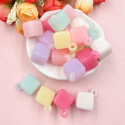 Material Acrylic DIY Square For Bracelet Earring Making Jewelry Accessories Loose Beads For Handmade Jelly Color 20pcs 14*25.6mm Fashion