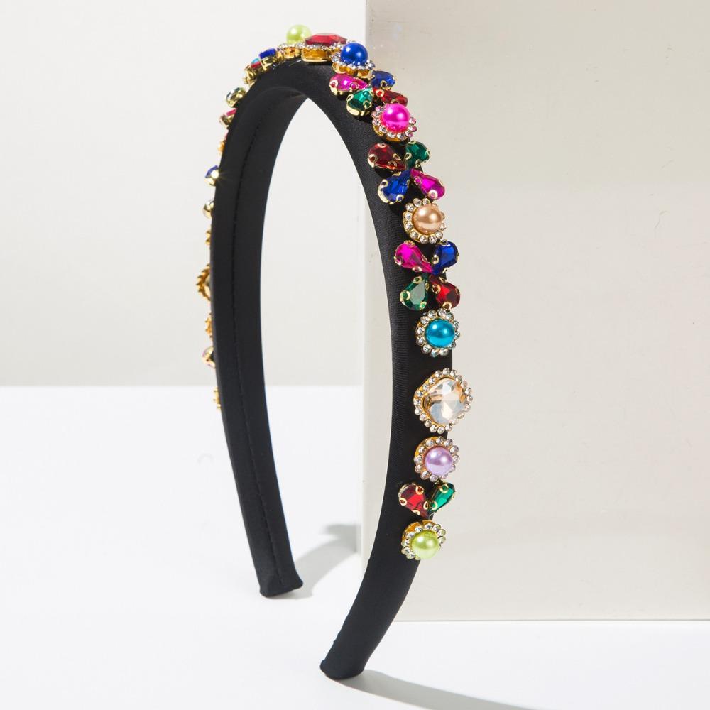 

Fashion Baroque Style Rhinestone Headband Shiny Adjustable Hair Accessories Korean Headpiece Fashion Shows