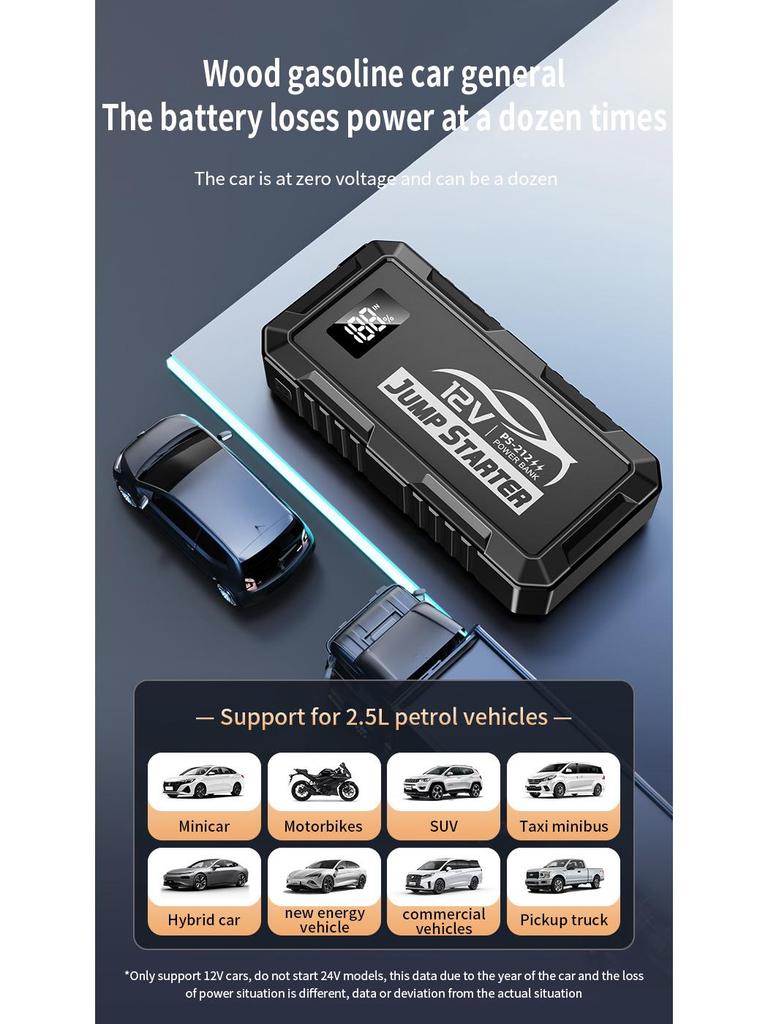 High-Capacity 12V Car Emergency Jump Starter Artifact