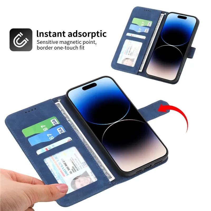 Business Magnetic Leather Case on For Xiaomi Poco C75 X7 M7 F6 X6 M6 Pro 5G C61 C65 PocoC75 Cases Flip Stand Wallet Phone Cover