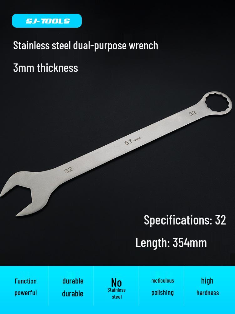 Shangjiang Reversible Ultra-Thin Stainless Steel Open-End Wrench for Auto Repair