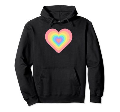 Rainbow Heart Flag Watercolor Painting Rainbow Heart Friend Hoodie