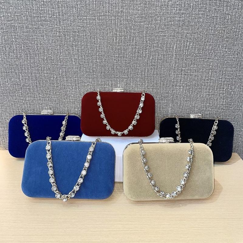 Geantă de mână din piele întoarsă cu diamante, geantă de cină Cheongsam asortată, geantă de mână pentru femei