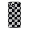 Carcasă Telefon Luxoasă cu Model Carouri Clasice Pătrate Pentru iPhone 11 12 13 14 15 16 Pro Max Mini X XR XS 7 8 Plus SE Capac Negru Funda
