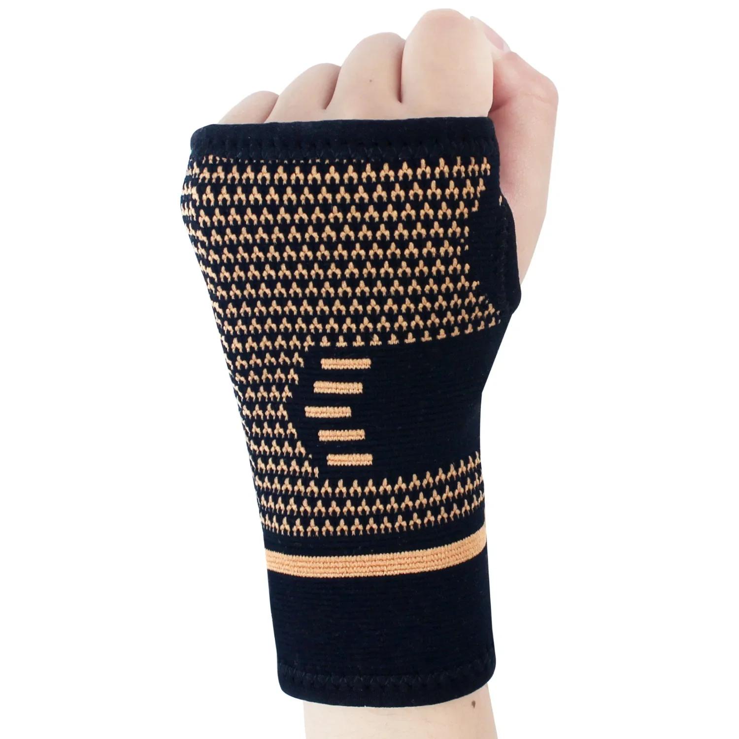 

1Pcs Compression Wrist Brace With Pressure Belt Hand Protection Wristband Knitting Pressurized Wrist Palm Brace Bandage Support L