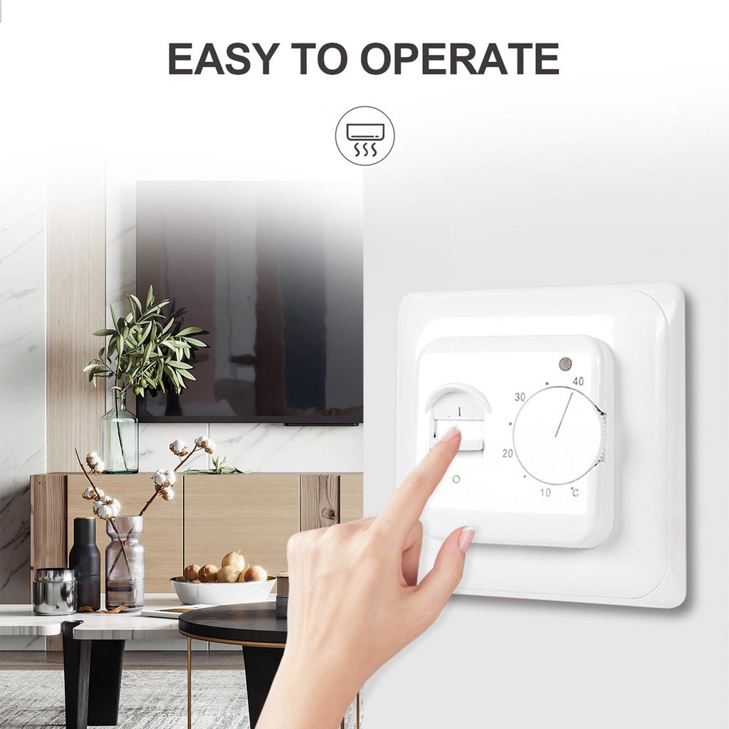230V Mechanical Thermostat Non Programmable Manual Thermostat Underfloor Heating Controller with External Sensor