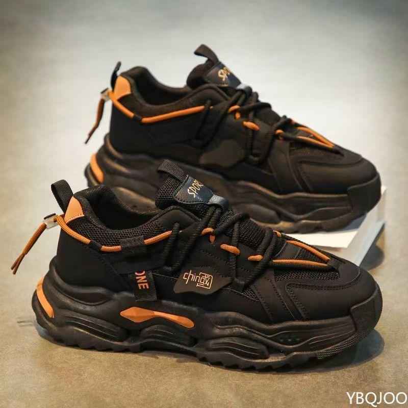 New fashionable versatile anti slip men's shoes spring height increasing men's sneakers mesh thick soled casual running shoes