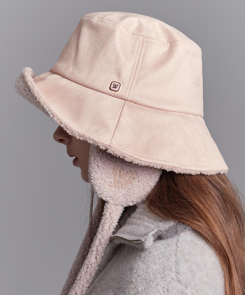 Hwaiteusaenjeu Suede Detachable Boucle Earmuff Bucket Hat Laysa (4 Colors)