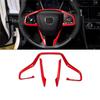 Red Car Interior Steering Wheel Cover Trim For Honda Civic 2016-2020 10Th Replacement Parts Accessories