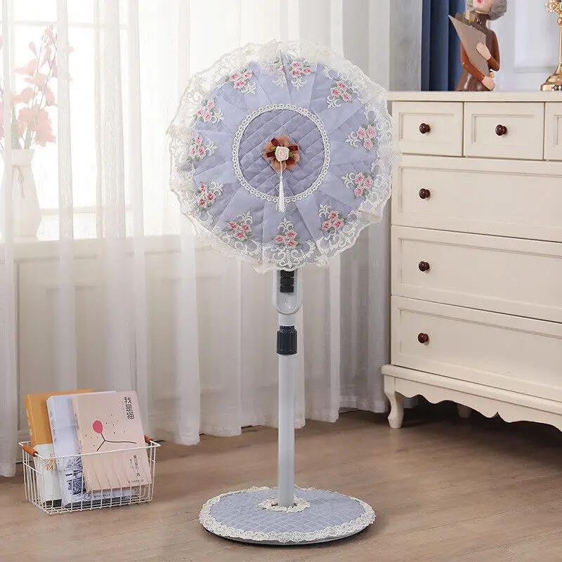 Lace Floral Floor Fan Covers, Electric Fan Dust Cover, Standing Fans Protection, All Inclusive Motor Style, New