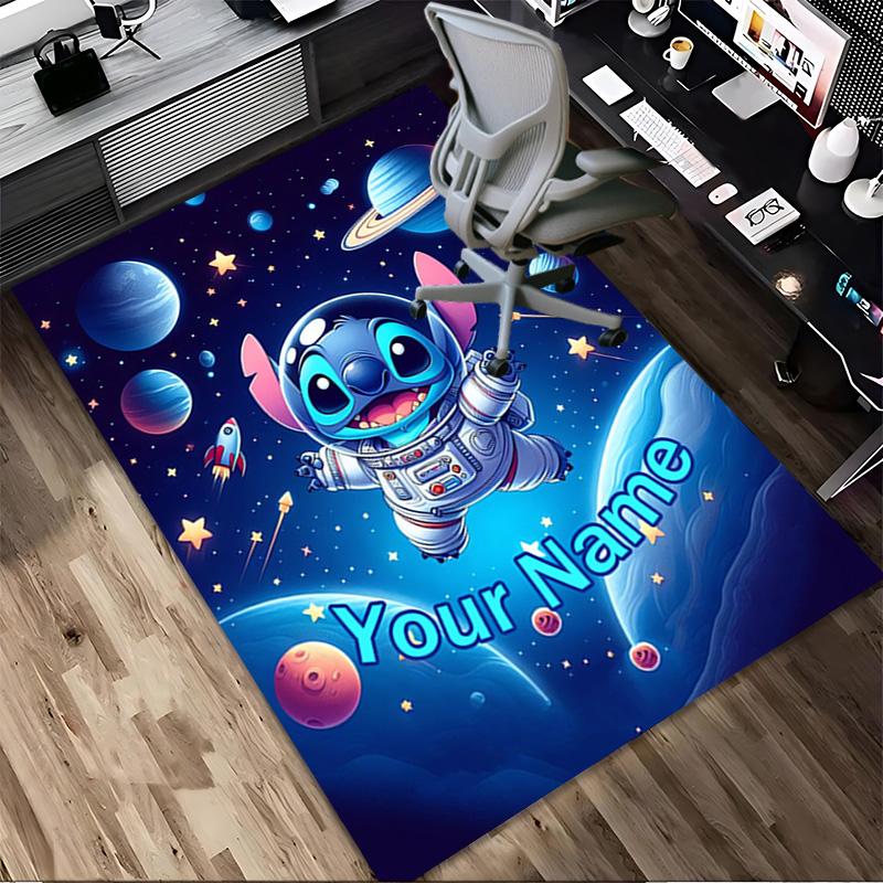 Personalized Name Stitch Dreams Living Room Non-Slip Area Rug Soft Carpet for Bedroom Kids Playroom Sofa Office Home Decor Doormat