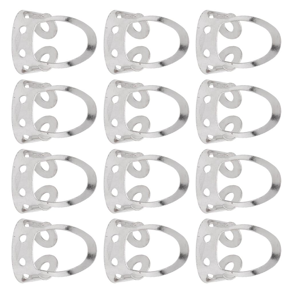 12Pcs Finger Picks Adjustable Stainless Steel Banjo Ukulele Guitar Plucked Strings ToolSilver