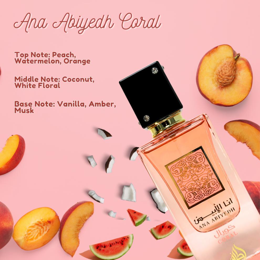 Lattafa Ana Abiyedh Coral for Unisex Eau de Parfum Spray 2.0 Ounce / 60 ml