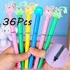 36Pcs Cute Tentacle Animal Shape Straight Liquid Roller Neutral Pen for Students with Quick-drying Gel Pen Writing Supplies Holiday Gift Novelty Sta