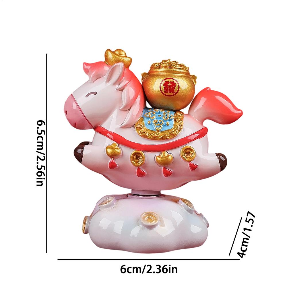 

Horse Statues Home Decor Resin Chinese Figurines Decorative Pony Figure Ornaments For Desktop Office Shelf Living Room Bedroom розовый
