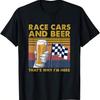 Race Cars Checkered Flag Beer TShirt Unique Design Graphic Tee