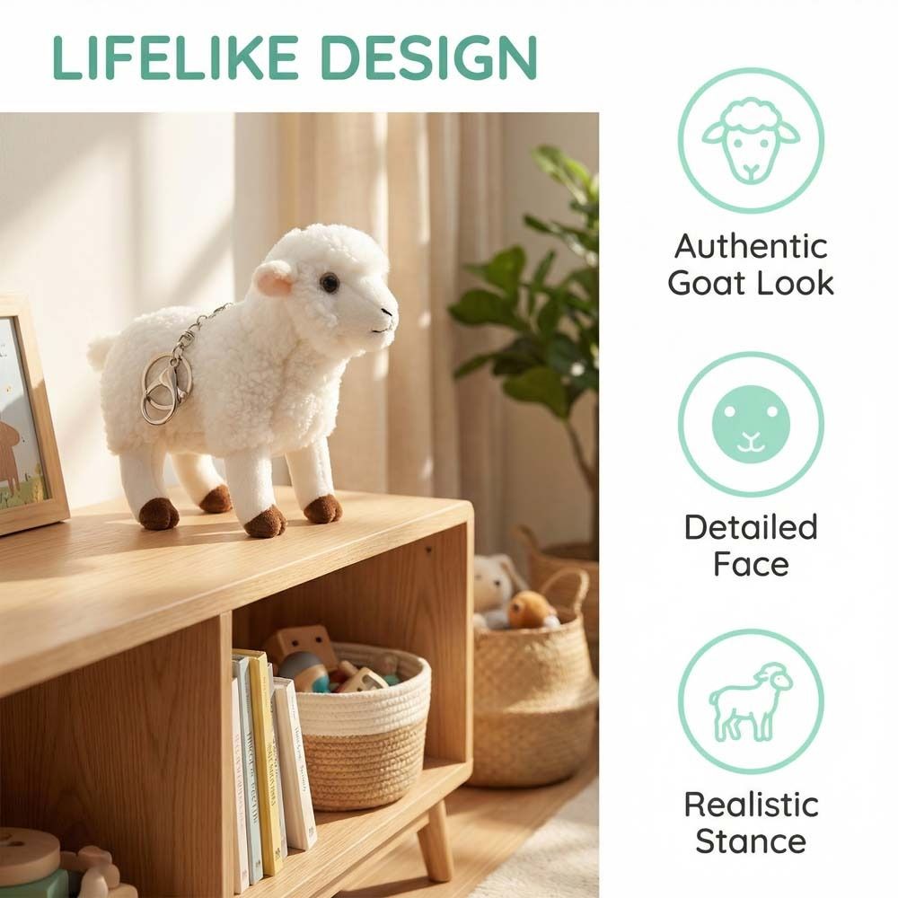Simulation Simulation Sheep Plush Doll Stuffed Animal Sheep Plush Keychain Party Supplies